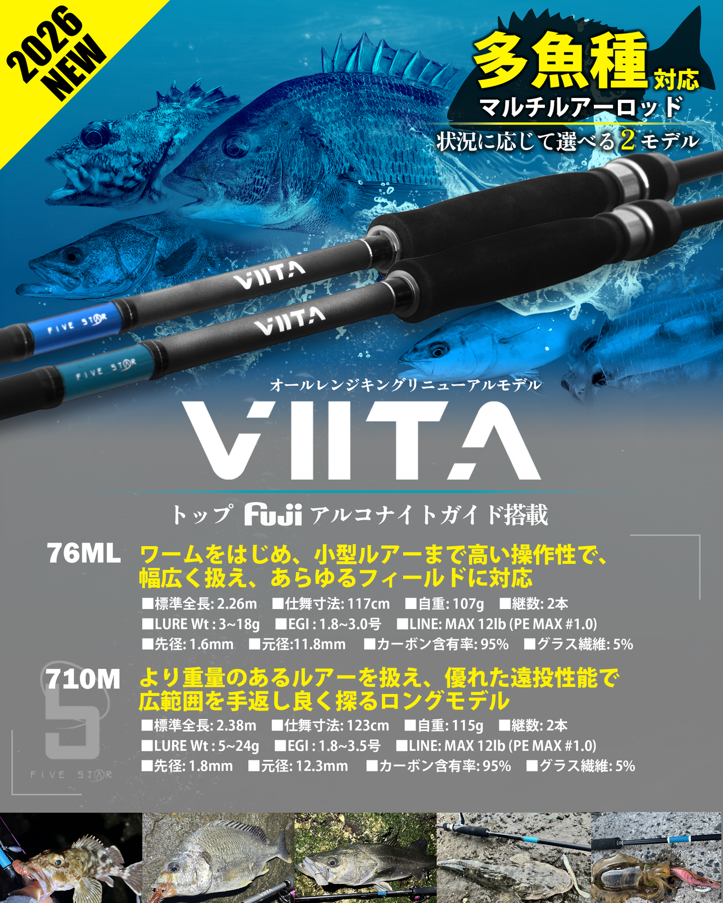 FIVE STAR VIITA ヴィータ チニング シーバス 黒鯛 クロダイ チヌ ルアー 釣り 竿